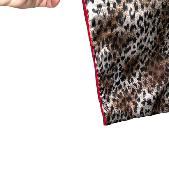 Natori Private Luxuries Kaftan Womens Size Medium Animal Print Side Slits Brown - Picture 8 of 11